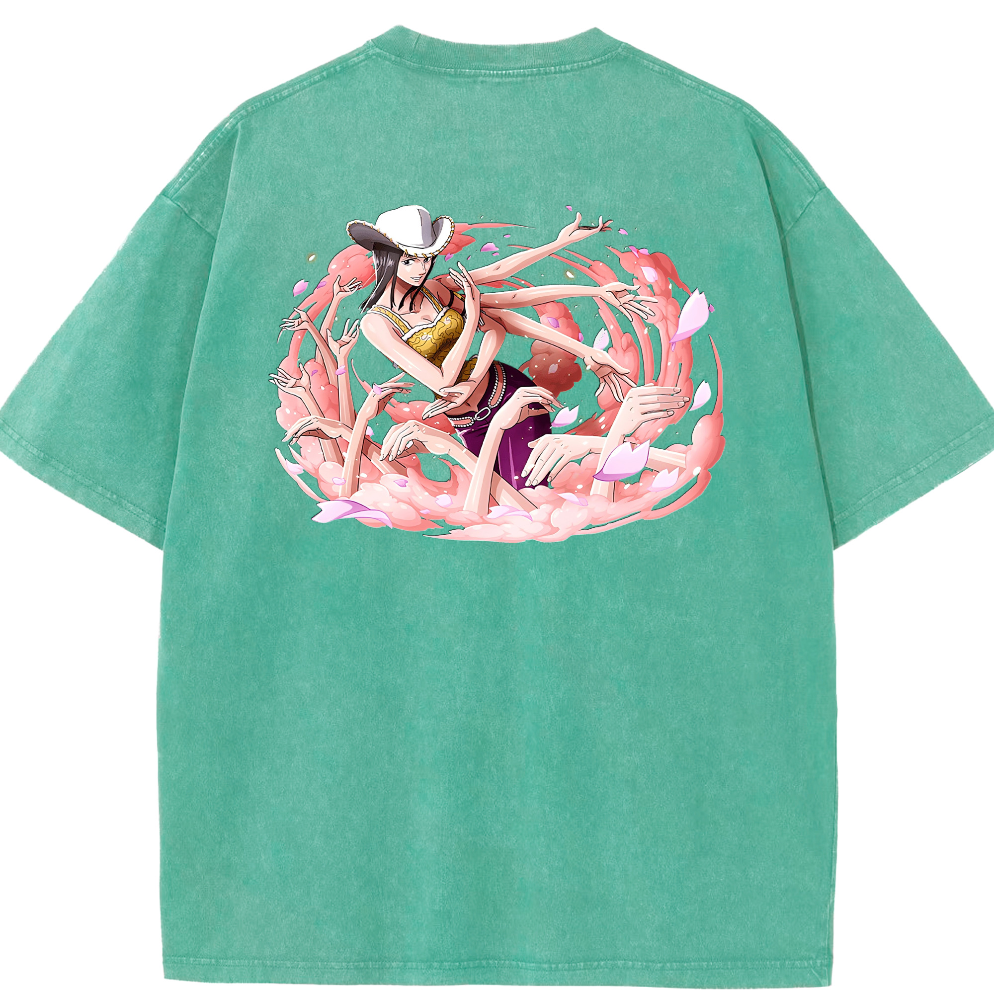 ワンピース ニコ・ロビン ONE PIECE Nico Robin 綿100% ヴィンテージ風 半袖Tシャツ（背面プリント）